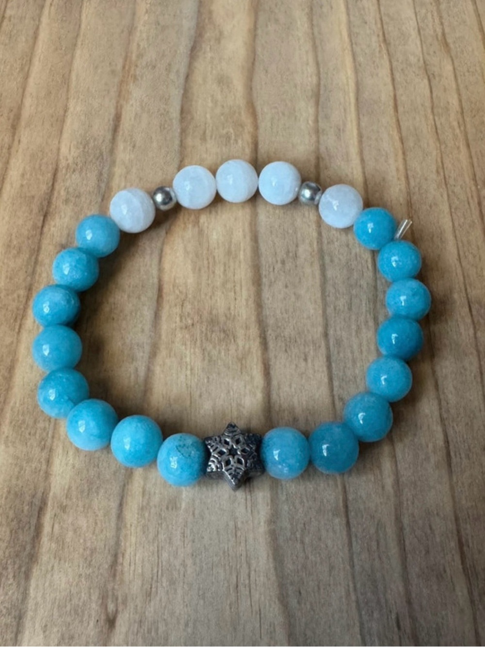 Courage Aquamarine & Moonstone Bracelet | Evolve Mala